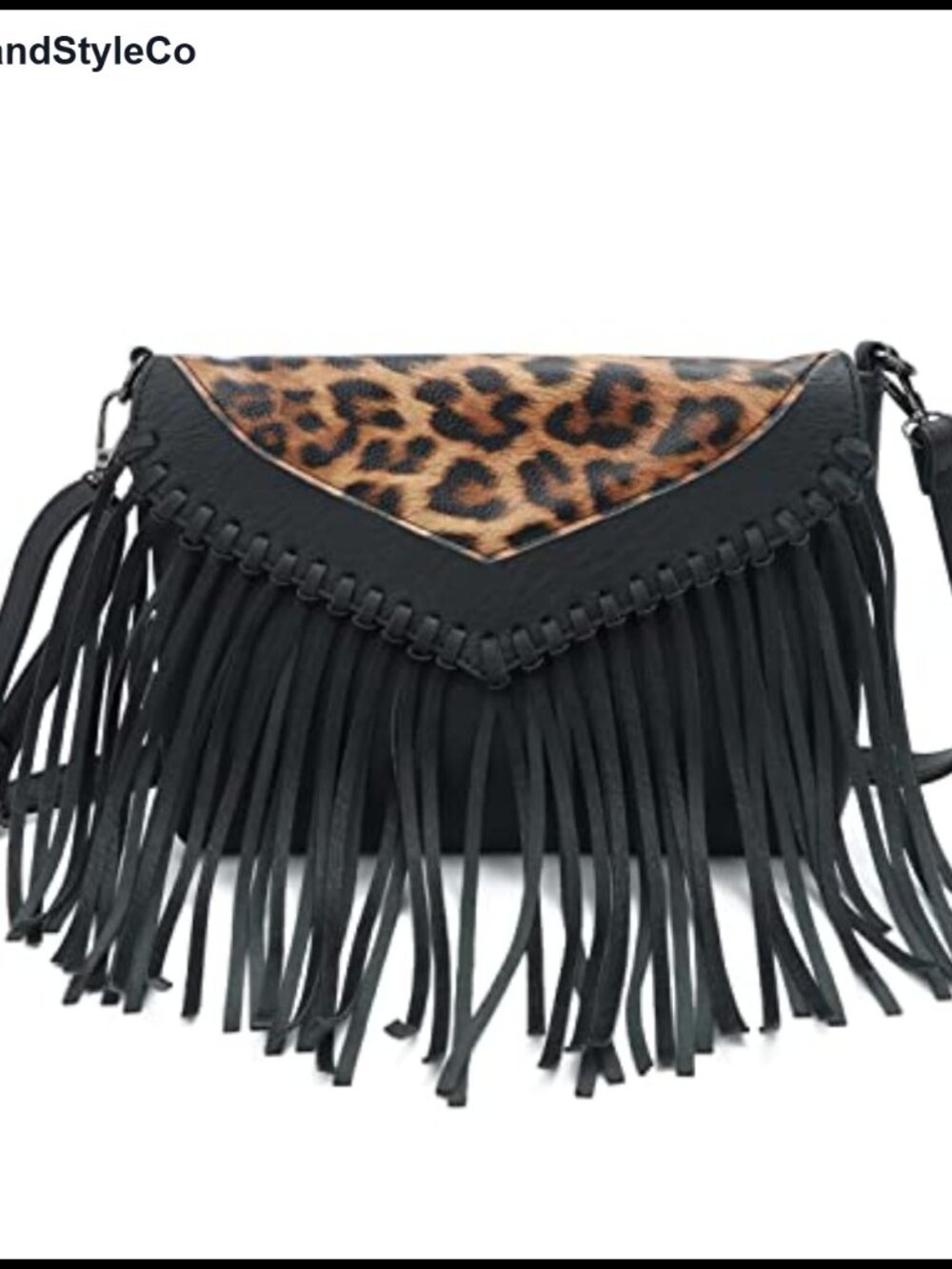 Faux Leather Fringe Crossbody Purse with Tassel Adjustable Strap